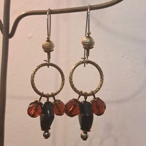 Dangle Earrings (Black/ Brown/ Gold)